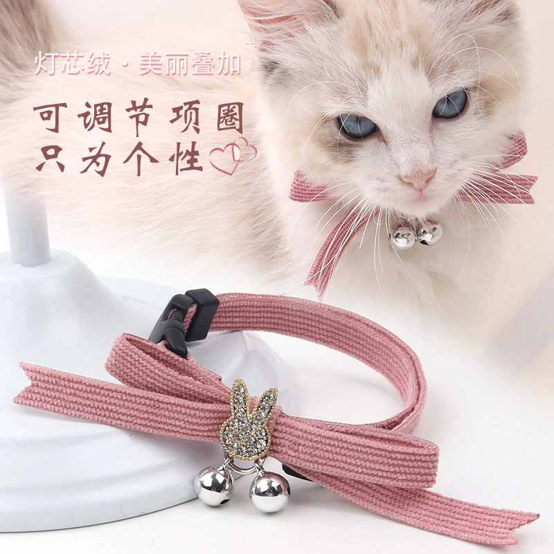 Ошейник для домашних животных украшения с бантом кошачий колокольчик ожерелье Регулируемый вельвет собачий аксессуар для собак Фабрика товаров для домашних животных