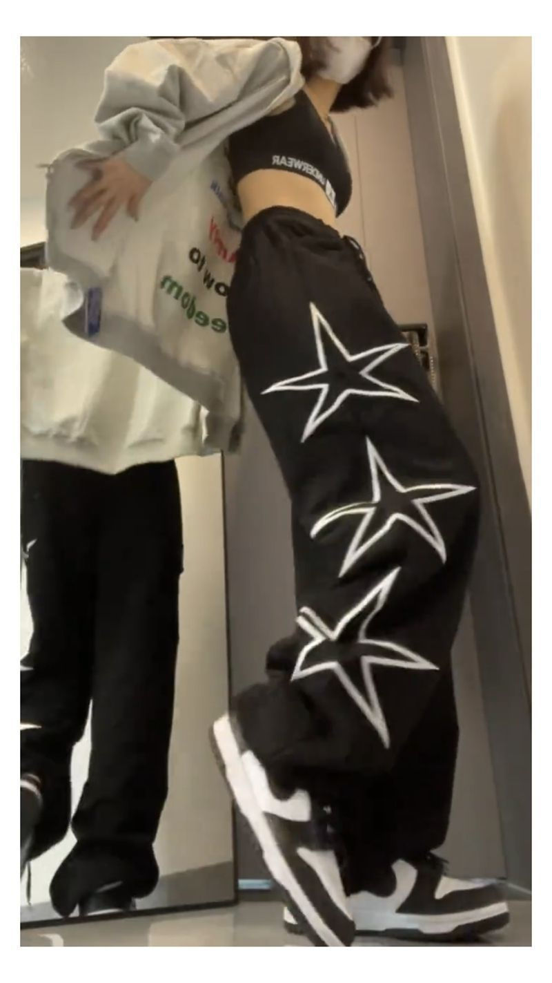 Title 6, Kadın Yıldız İşlemeli Geniş Paça Pantolon, şık ...