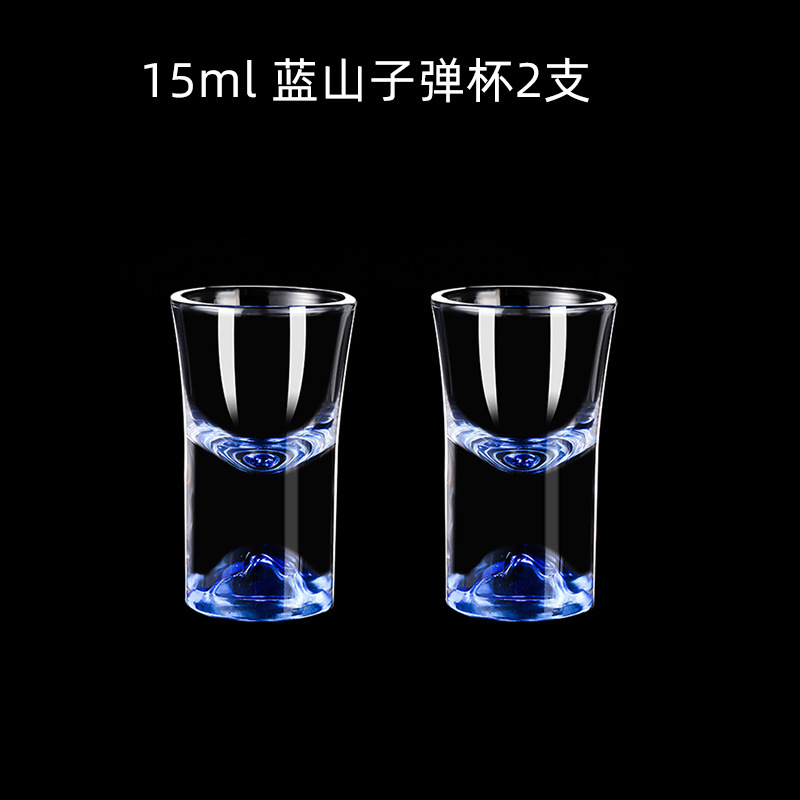 Fábrica directa de vinos de montaña azul conjunto de vidrio de cristal de lujo ligero casero tazas de vino con soporte de tazas de bambú