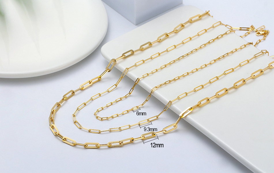10g Weight 0.03µm Gold Plating Thickness Plated Gold Plating Process Lobster Trigger Clasp Closure Clasp Closure Type Silver Plated Plating Material 925 Sterling Silver Pendant Material Chain Inlay Material Necklace Classification 925 sterling silver Chain Material Paperclip Chain Chain Type 1 Piece Quantity Daily Occasion 925 Sterling Silver Material Solid Color Pattern Unisex Gender Simple Style Style Plating Craft 925 Sterling Silver 925 Sterling Silver Plated Chain Paperclip Chain Plating Solid Color Necklace