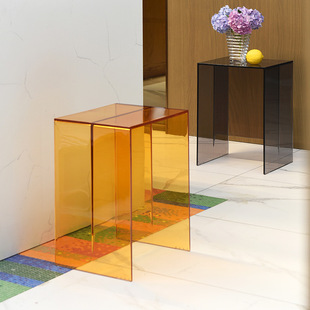 Nordic Style Acrylic Small Coffee Table Transparent Sofa Side Table Bathroom Corner Table Waterproof Stool Simple Designer Small Table