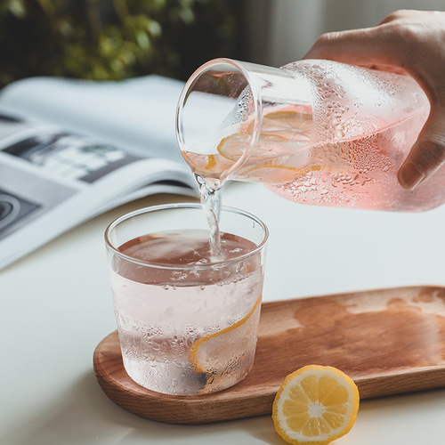 Household one-person drinking glass teapot with single cup simple breakfast cup juice cup Internet celebrity milk glass water cup