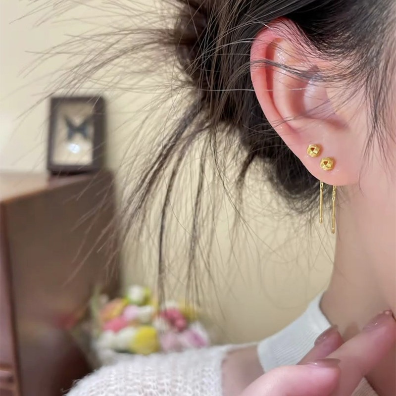 Nicho concéntrico simple como la línea de orejas de nicho femenina de alto nivel pendientes cortos femeninos 925 aguja de plata joyas versátiles image 2