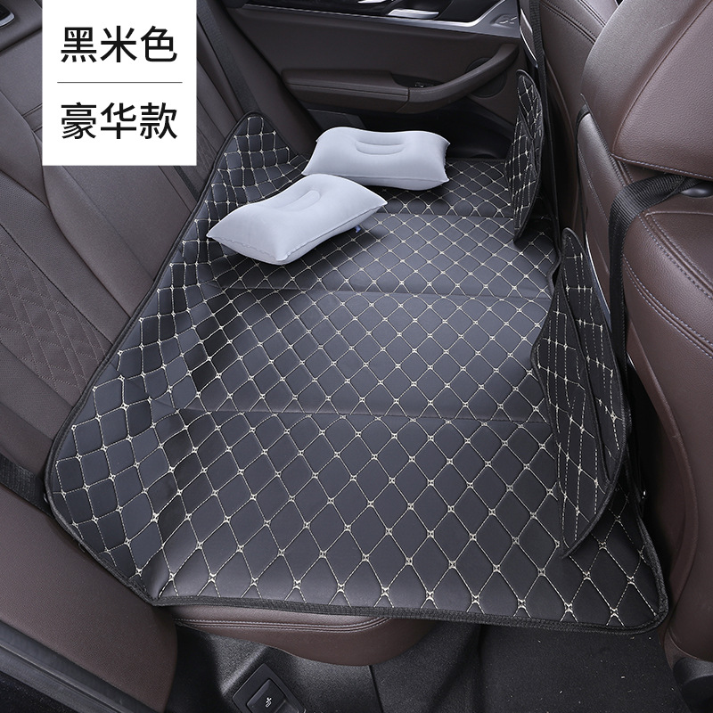Pad Mattress, Qìchē Vehicle-mounted inflatable bed - black-gold-large-2-storage-bags-2-inflatable-pillows-80128cm