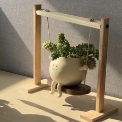 多肉秋千花盆创意家居摆件可爱笑脸装饰工艺品办公室阳台花器