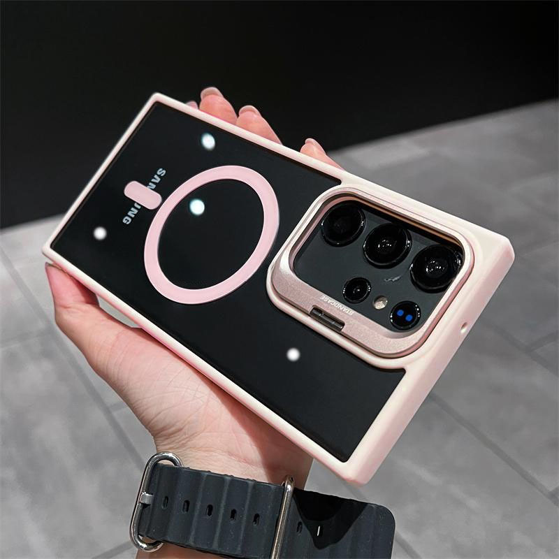 Funda magnética para teléfono Samsung S26ULTRA, soporte metálico invisible U1, funda protectora magnética transparente S24FE