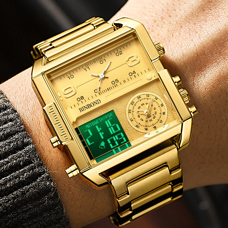 Nouvelle montre de marque Binbond, cadran surdimensionné, montre à Quartz de sport multifonctionnelle, montre pour hommes, montre pour hommes_voghion.com