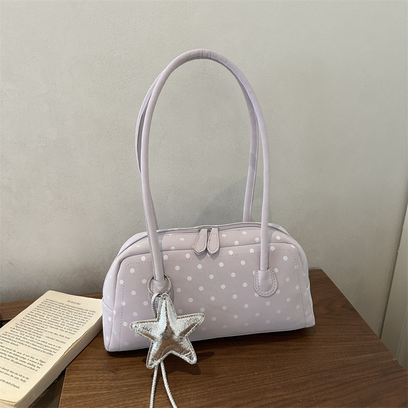 Fashionable Niche Polka Dot Single-Shoulder Underarm Bag for Women 2026 New Commuter Handbag Boston Bag Small Tote Bag Pillow Bag Fashionable Niche Polka Dot Single-Shoulder Underarm Bag for Women 2026 New Commuter Handbag Boston Bag Small Tote Bag Pillow Bag