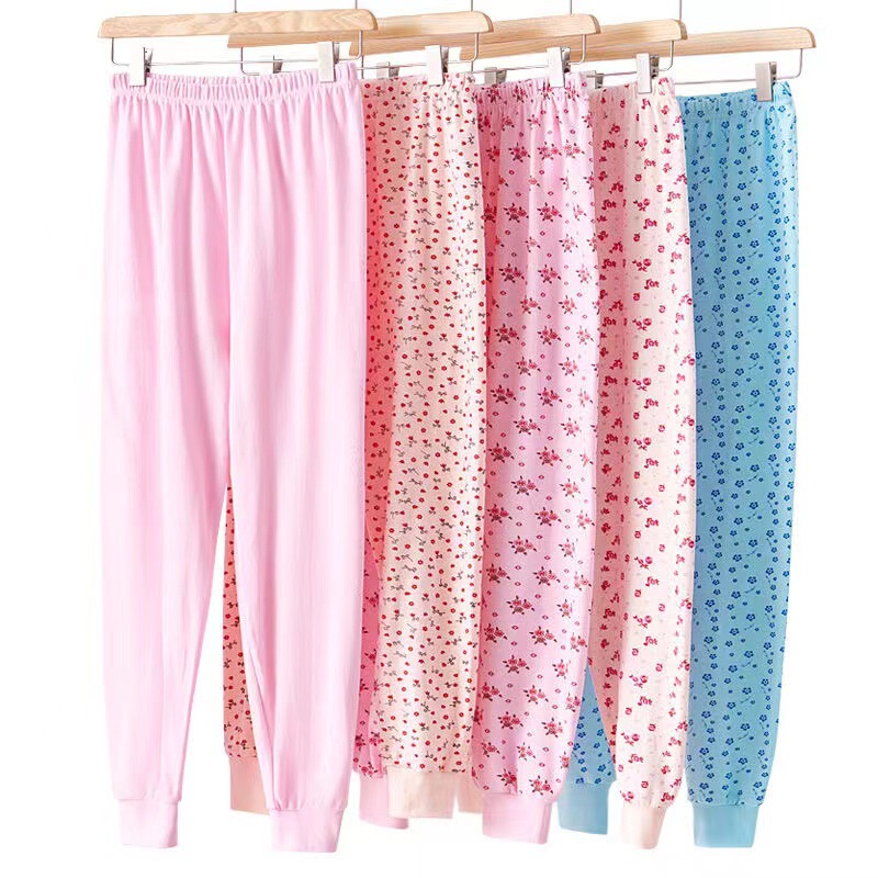 Pure Cotton Autumn Pants Women's Mother Cotton-wool Pants Loose Middle-aged and Elderly Warm Pants Line Pants Pure Cotton Old-fashioned Flower plus size