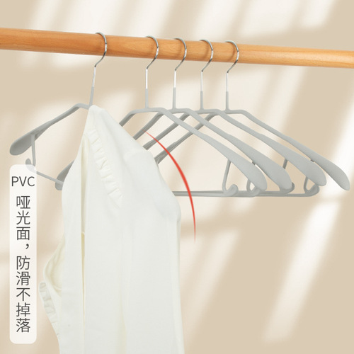 Glossy PVC Coated Coat Rack with Wide Shoulder Suit Hanger, Anti-Slip, Scratch-Free, Sun-Resistant for Home Use, Laundry Hanger, Wholesale