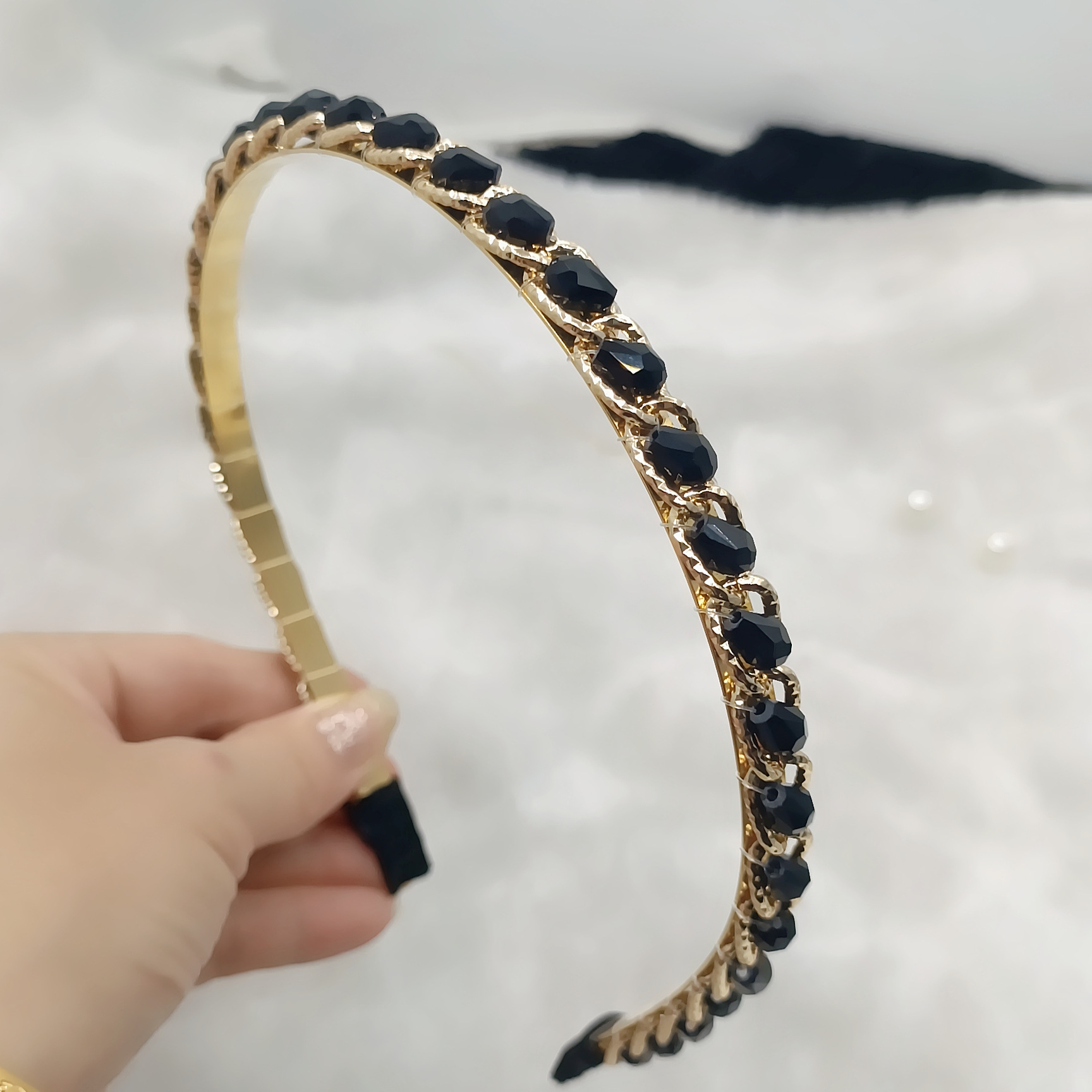 Diadema de Cristal Barroco de Cristal Artificial, Artesanal, Con Perlas, para Mujer