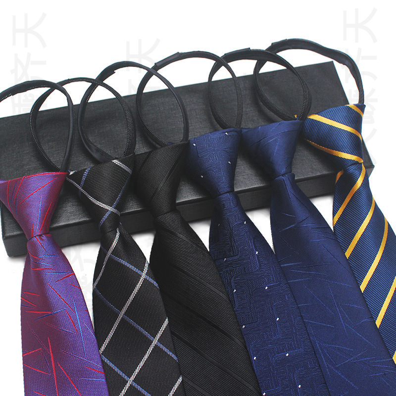 Men's Professional Tie, Knot-Free 8cm, Lazy Zipper Tie, 7cm Easy to Pull, Business Formal Wear, Work Wholesale
