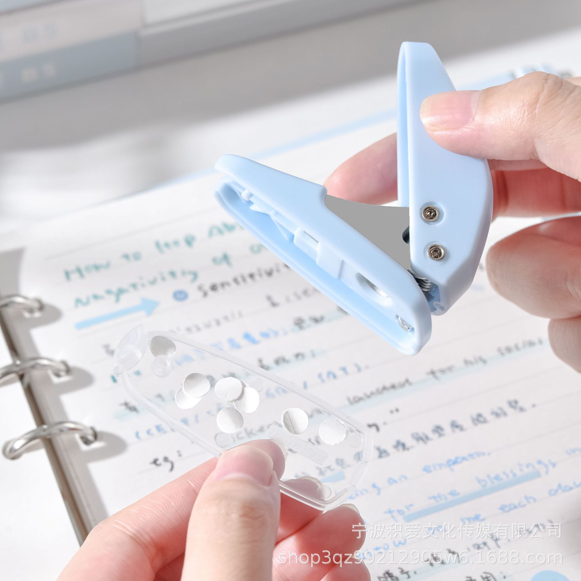 Small hole puncher for students, tear-off sheet