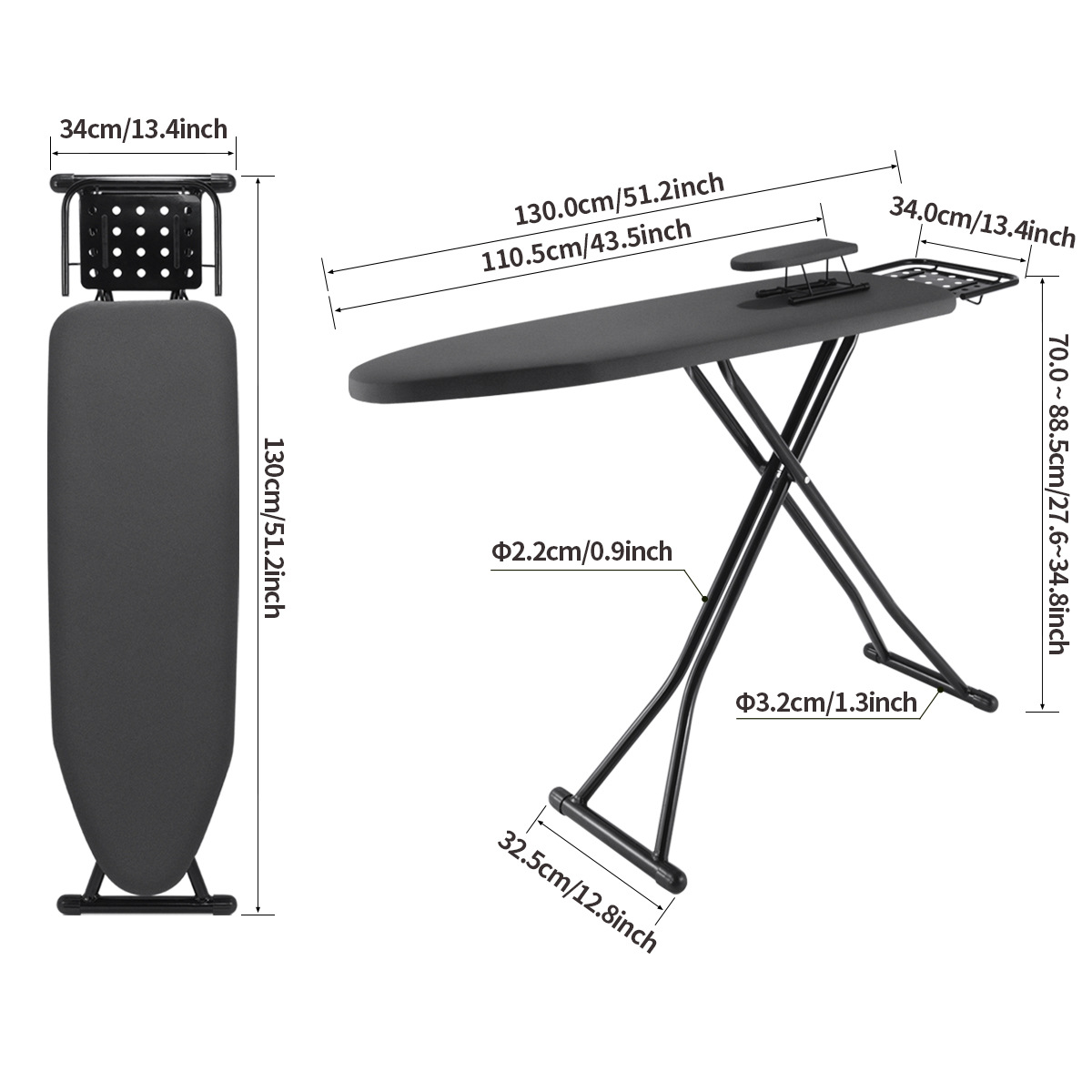 Ou runzhe tabla de planchar del hogar paño a prueba de calor de alta pierna plegable tabla de planchar portátil aislamiento térmico plancha eléctrica ropa tabla de planchar