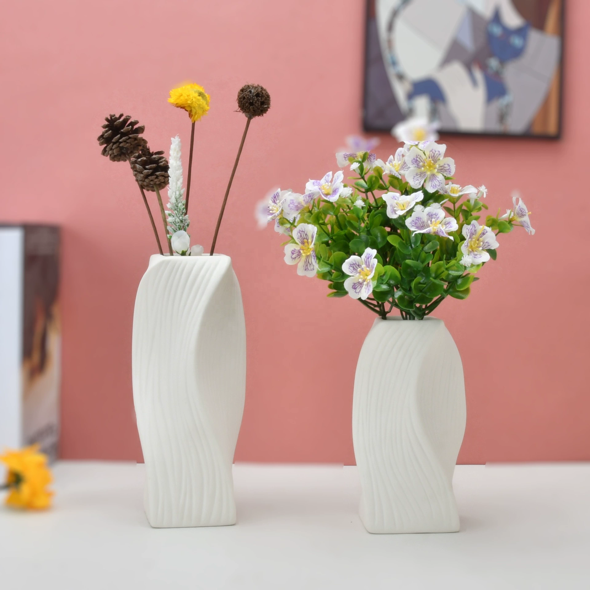 Керамическая ваза для пончиков для дома, гостиной, украшения из сушеных цветов, новая форма слона