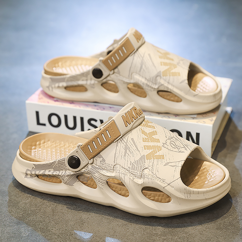 Nuevas zapatillas de verano para hombres, suela gruesa, antideslizante, pisando mierda, adolescente, ocio, deportes, conducción, sandalias de playa