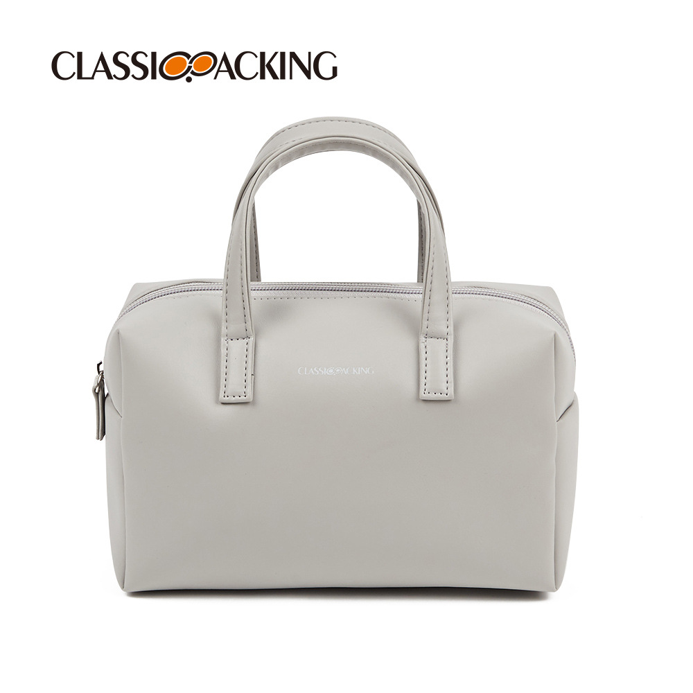 Simple de gran capacidad bolso de las mujeres impermeable pu material cosmético bolsa de almacenamiento multifuncional Portátil Bolsa de cosméticos