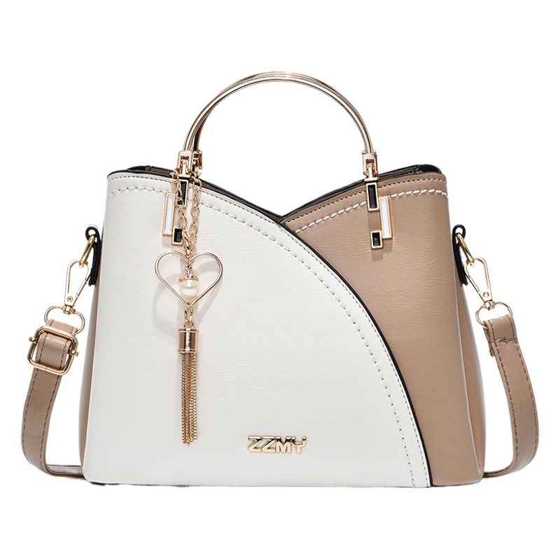 Women's bag 2022 new trend handbag Korean version of the contrast color large capacity fashion shoulder messenger bag a generation of hair