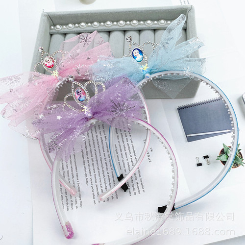 Korean baby girl crown headband girl princess little girl rhinestone lace Korean cute hairpin