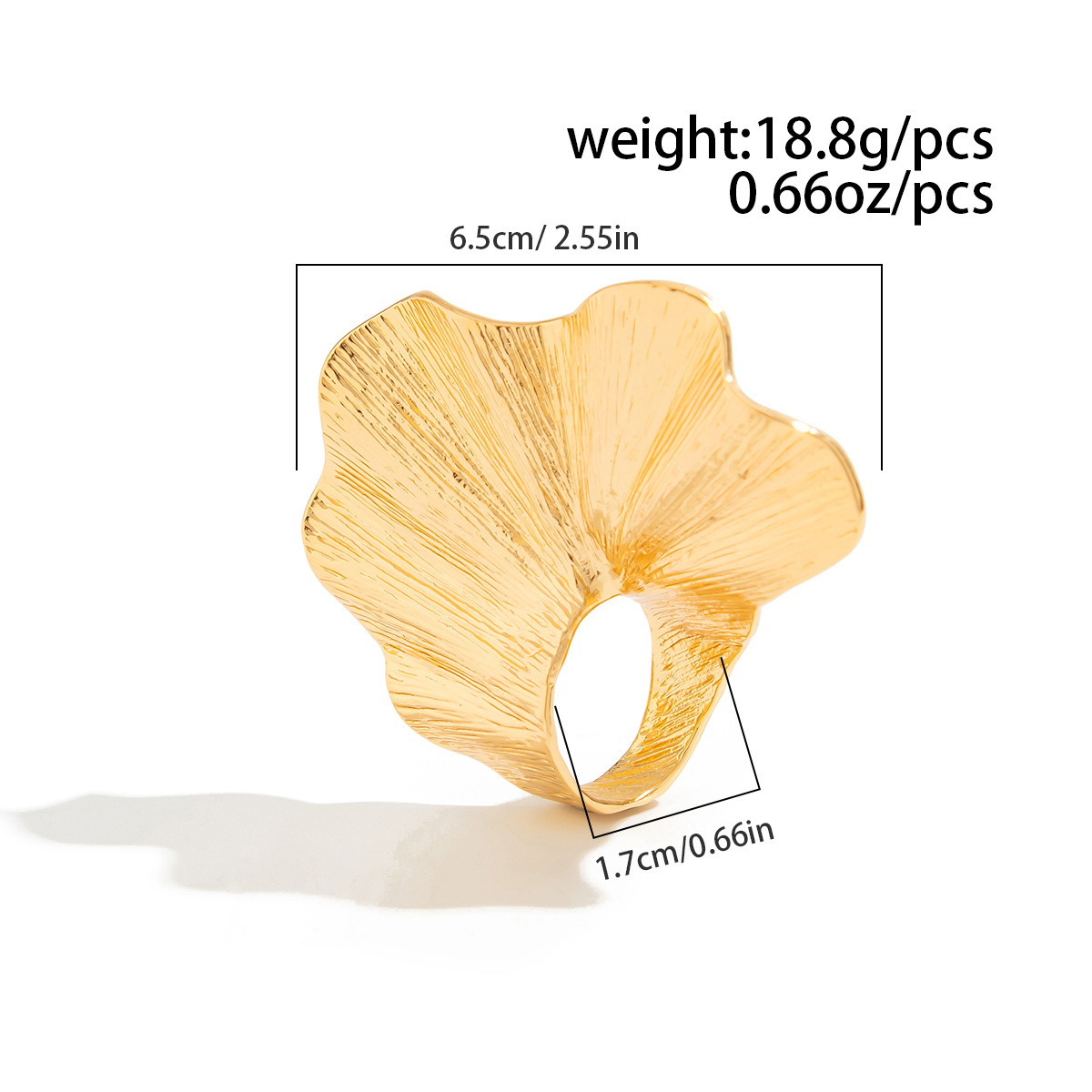 22g Weight Vintage Style Classic Style Ginkgo Leaf Alloy Plating Women's Rings