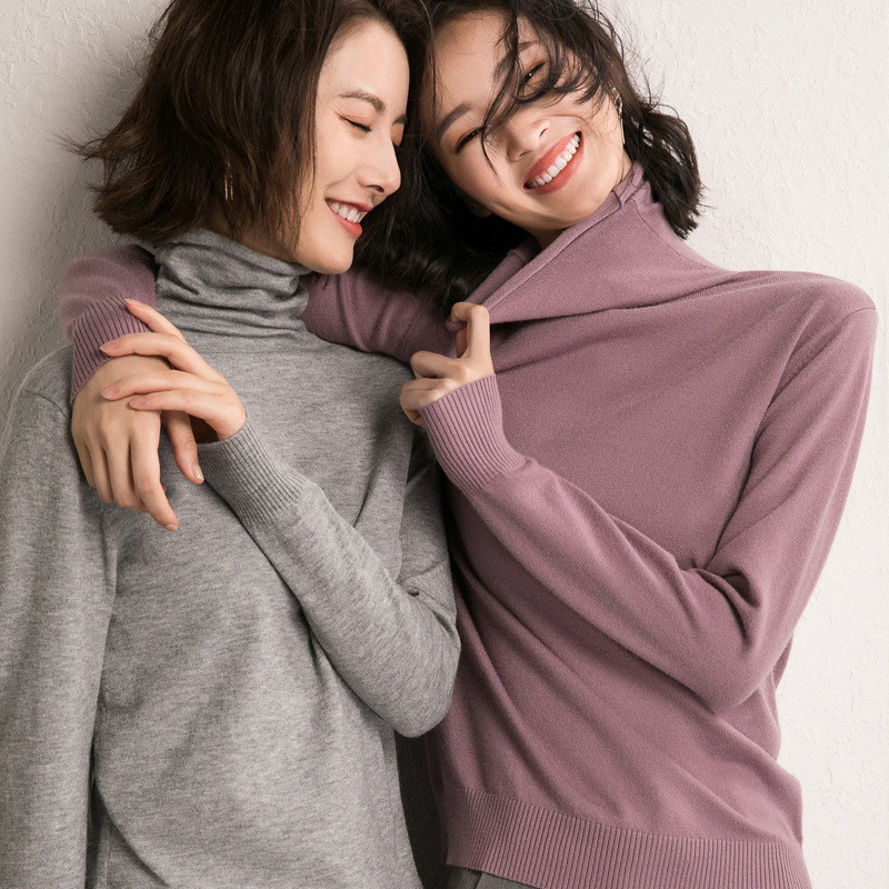 2024 Autumn/Winter New Korean Style Sweater for Women, Slim Fit Base Shirt for Seniors, Fashionable Versatile Manufacturer Wholesale Core Spun Yarn 2024 Autumn/Winter New Korean Style Sweater for Women, Slim Fit Base Shirt for Seniors, Fashionable Versatile Manufacturer Wholesale Core Spun Yarn