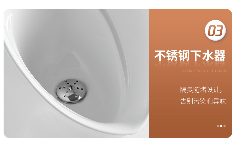 The new smart sensor urinal features a nano-sensing glazed men's urinal bowl with a high edge design and a ceramic urinal undefined