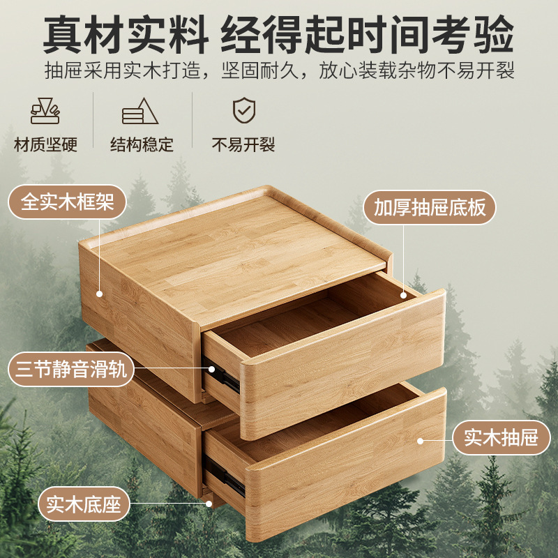 2024 nueva mesita de noche, lujo ligero, vidrio de alta gama con luz, dormitorio principal, precio alto, armario de almacenamiento rojo de Internet