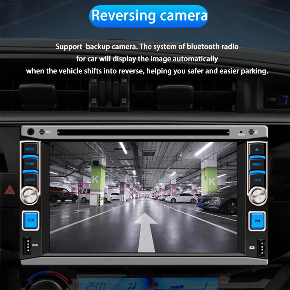 6.2inch Car Dvd Cd Dual-Master Player Wired Carplay Mobile Phone Screen Projection Bluetooth Fm Radio 12V