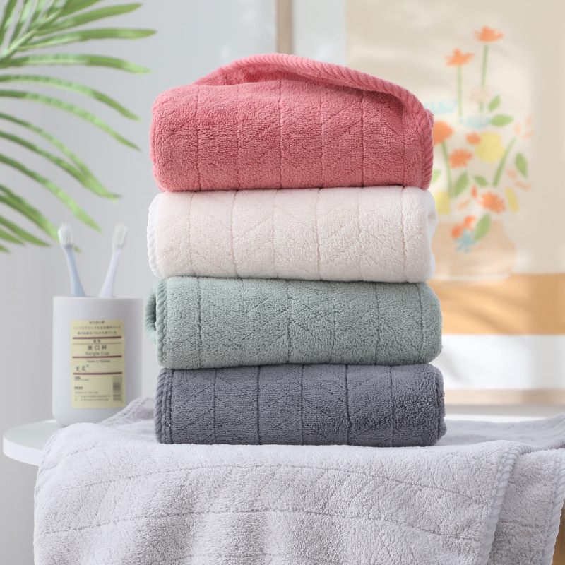 Coralline velvet towel manufacturer wholesale wheat ear adult thick home use quick-drying face towel dropshipping embroidery logo