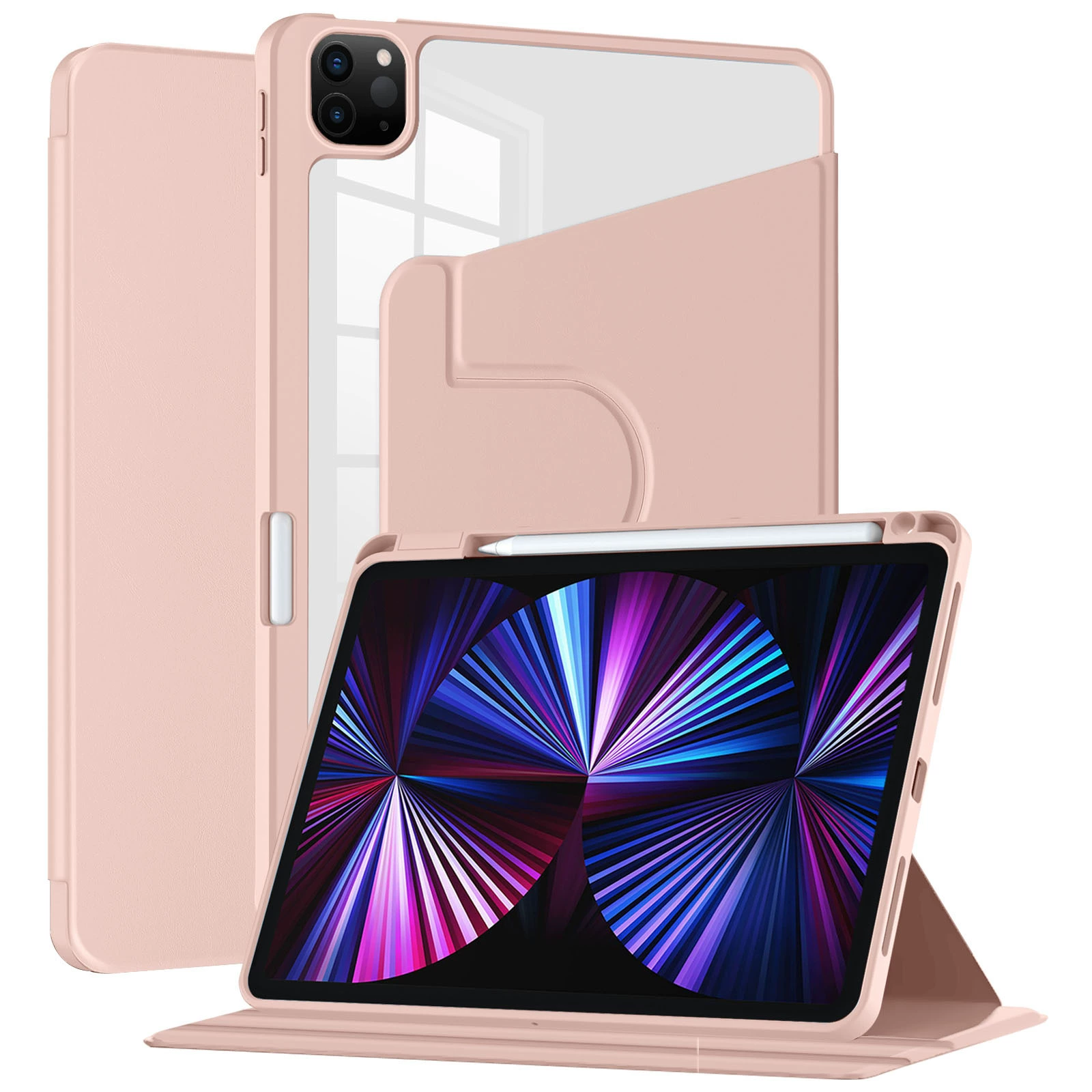 Защитный чехол для iPad 9 10.2, поворот на 360°, акриловый PRO 11 с отделением для стилуса, плоский кожаный чехол 12.9, партия