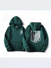 TK跨境2D现货进击的巨人卫衣 三笠艾伦调查兵团连帽帽衫卫衣外套