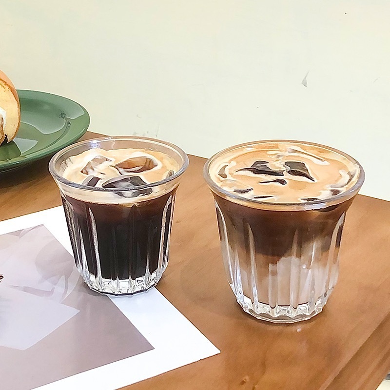 Dirtyコーヒーカップアメリカマカオ白氷ラテカップ冷杯古典レトロ200mlガラスカップins風|undefined