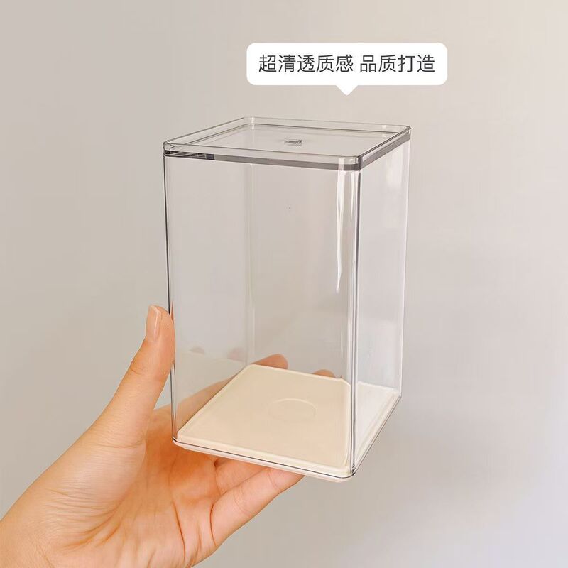 加高加厚超透娃娃手办盲盒展示架泡泡玛特亚克力收纳盒精致展示盒|undefined
