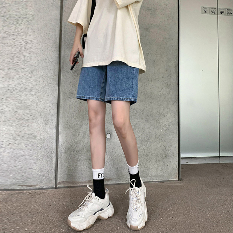 Five Denim Shorts Women's Summer 2022 New ins High Waist Slim a-Word Loose Wide Leg Riding Pants Five Denim Shorts Women's Summer 2022 New ins High Waist Slim a-Word Loose Wide Leg Riding Pants