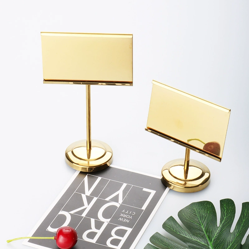 Пластина из нержавеющей стали Держатель клипсы Пластина Стойка Пластина Держатель карты Свадебный банкет Зажим для номера стола