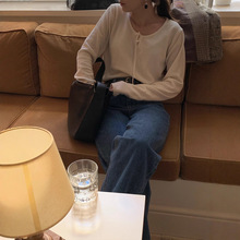 现货  lerob*羊毛系带纯色针织衫韩系设计师款毛衣针织上衣女装秋