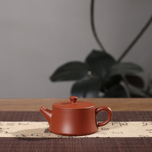 潮州朱泥全手云柱壶大口径工夫茶小茶壶纯手工家用手拉胚朱泥茶壶