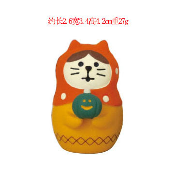 ハロウィンオーナメント雑貨日本猫カボチャトレンディブラインドボックス装飾 DIY 手作り樹脂工芸品小さな装飾品|undefined