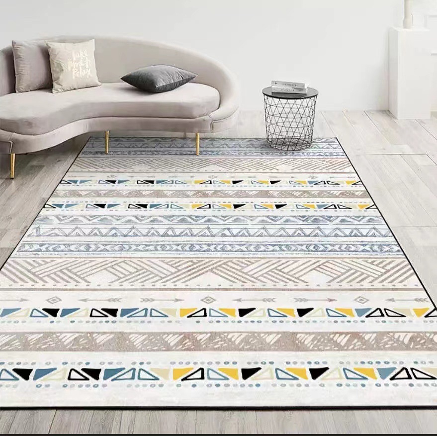 Alfombra geométrica simple, tapete de imitación de cachemira para sala de estar, cobertura completa de gran área, alfombra para dormitorio junto a la cama, tapete para los pies junto a la mesa de centro del sofá
