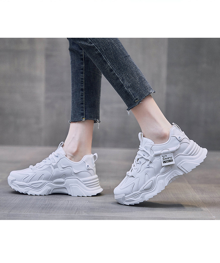 Women's Fashion Solid Color Round Toe Chunky Sneakers display picture 2