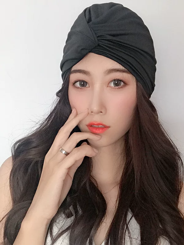 Swim cap for women with long hair, comfortable and not tight, Korean-style fabric swim cap