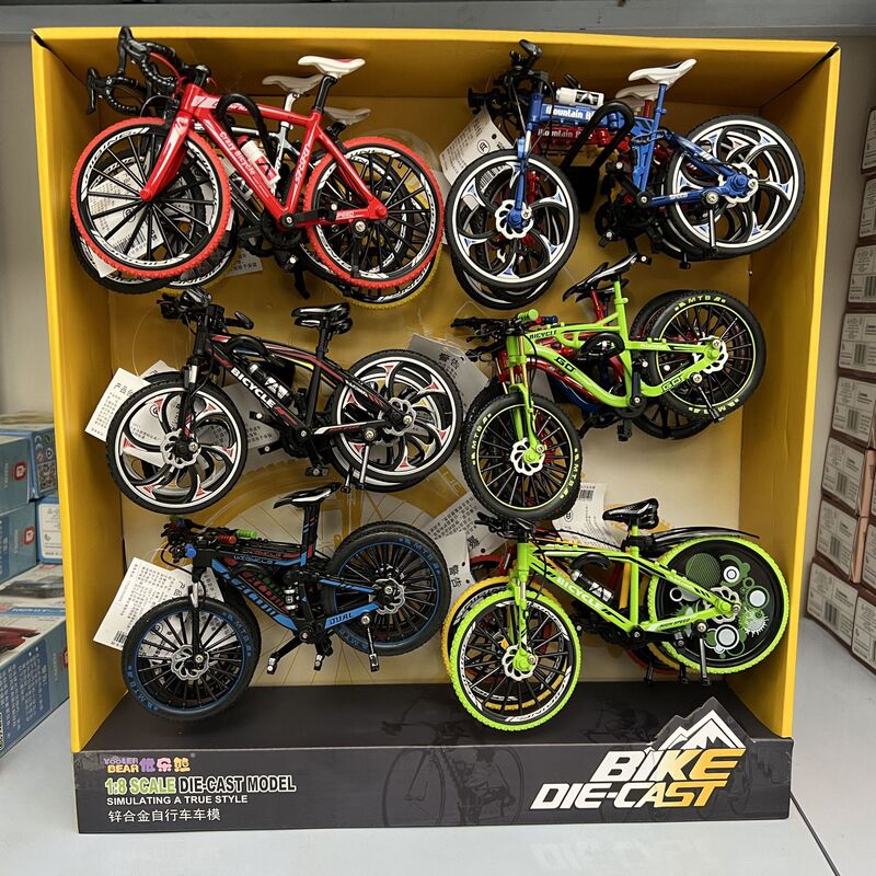 Cool alloy simulation bicycle 1:8 children's toy ornaments road bike mountain bike model riding gift
