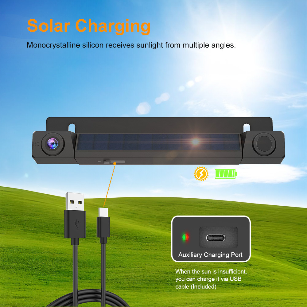 7inch Carplay car display solar-powered reversing camera
