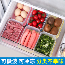 厂家收纳盒厨房冰柜蔬菜冻肉冷藏密封盒食品级保鲜分装冰箱收纳盒