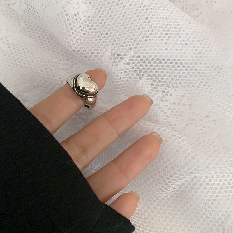 Elegant Heart Shape Copper Plating Open Ring 1 Piece