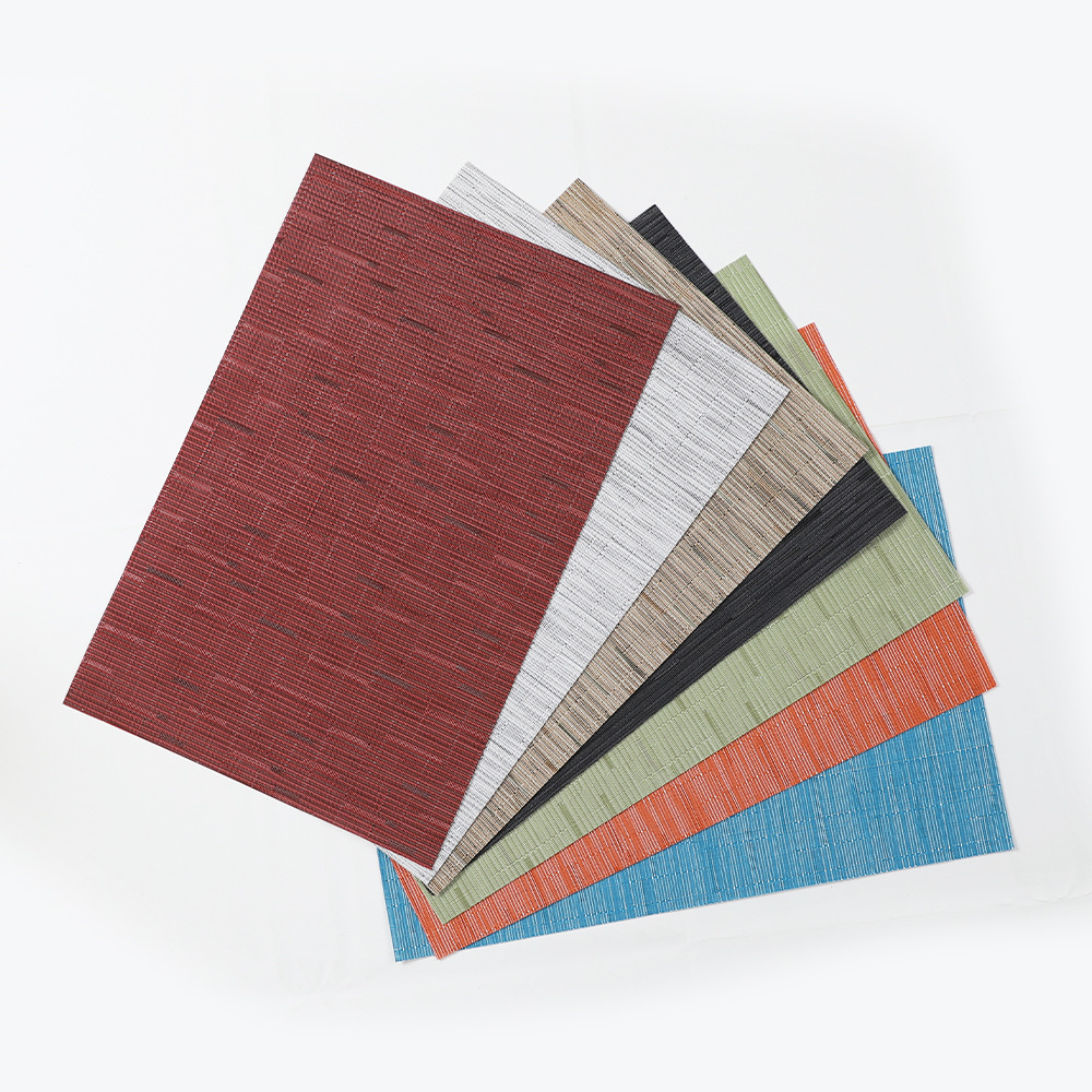 Productos de venta caliente transfronterizos pvc patrón de bambú mantel de Tisling almohadilla de aislamiento térmico de sensación premium mantel de aislamiento impermeable y a prueba de aceite estilo europeo
