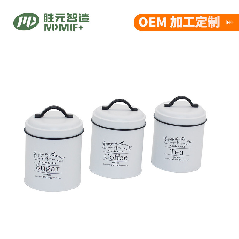 Factory dedicated storage jar suit round galvanized iron sheet storage jar with lid kitchen sealed storage jar