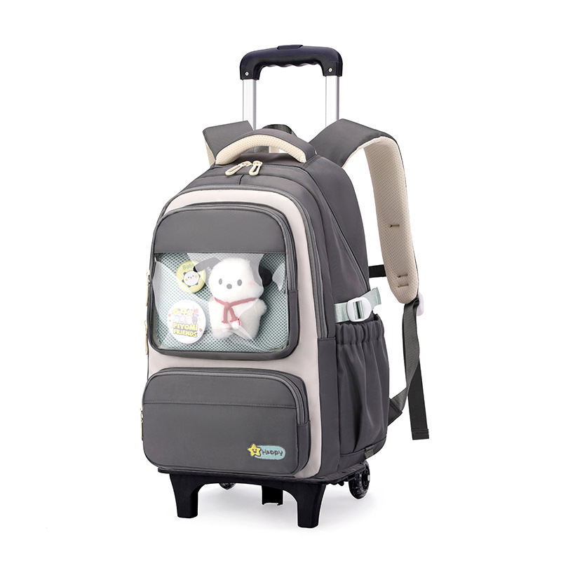 Mochila de tracción de peces naturales para estudiantes de primaria de grado 3 - 6 estudiantes de secundaria de gran capacidad pueden subir escaleras para desmontar la tracción del estudiante