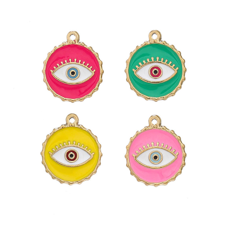 Pendant Jewelry Making Type 4 PCS/Package 22*24MM 304 Stainless Steel Devil's Eye Pendant