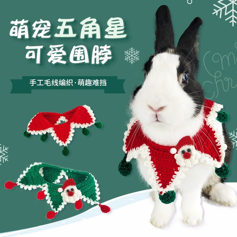 Pet Кролик Рождественская Декоративная Одежда Кролик Шея Кошка Собака Нагрудник Тедди Bixie Маленькая Собака Шея